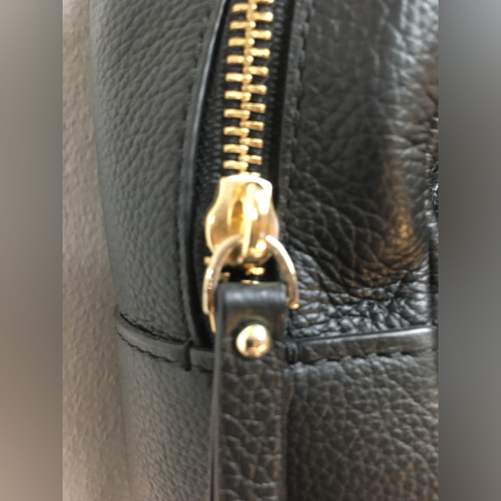 Kate Spade Cow Leather Zipper Backpack Black Gold Classic Preppy - Picture 5 of 15
